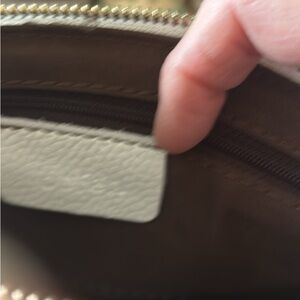 Leather Interior Handbag - Brown and Cream